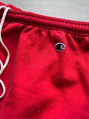 Champion Red Men's Drawstring Sweatpants with C Logo